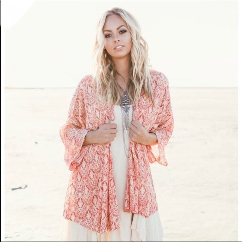 O’Neill Pink Olive Paisley Kimono | Size Small - Picture 2 of 8